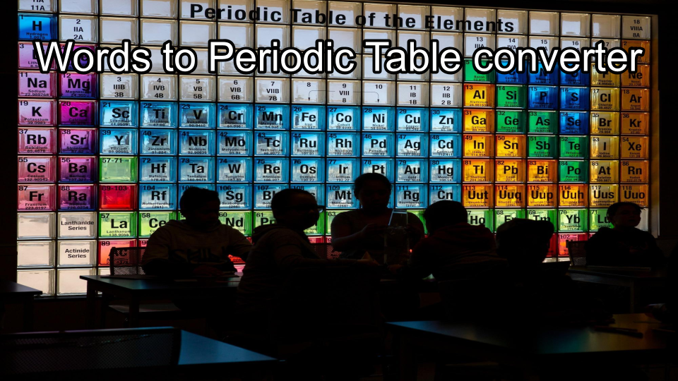 Words to Periodic Table converter